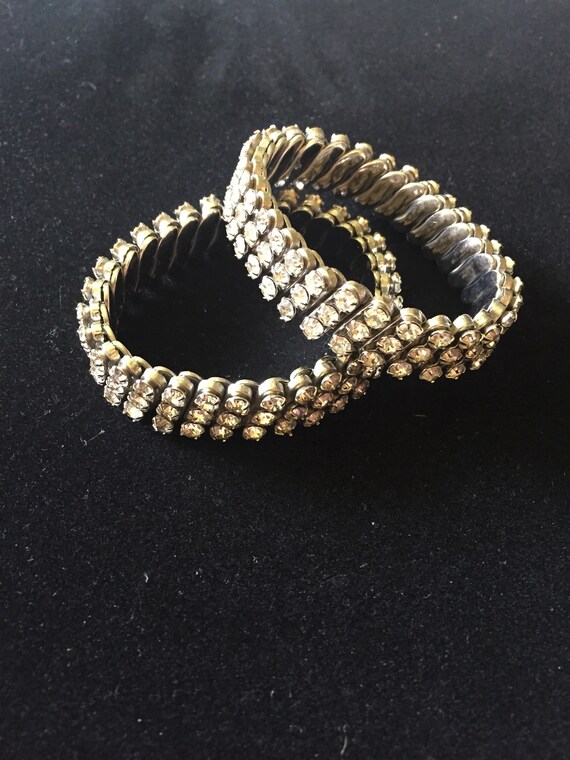 1960s rhinestone bracelets, set of 2 - image 5