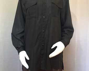 1990s Allison Collectibles black safari shirt size M