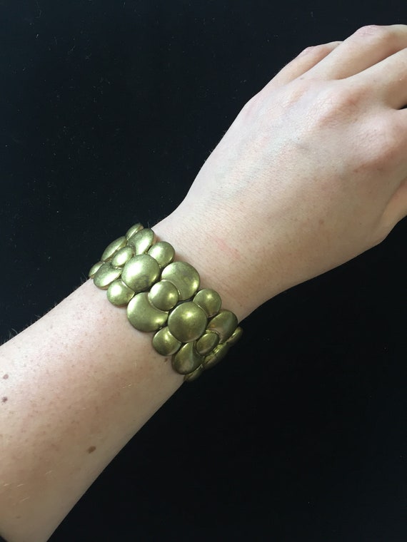Brass layered beaded 1990s bracelet