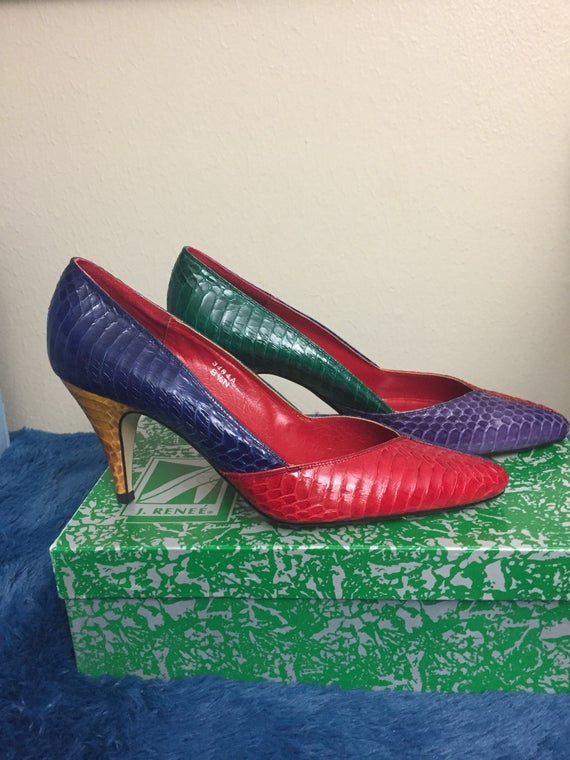 1980s Exotic j. Renee snakeskin high heels womans… - image 6