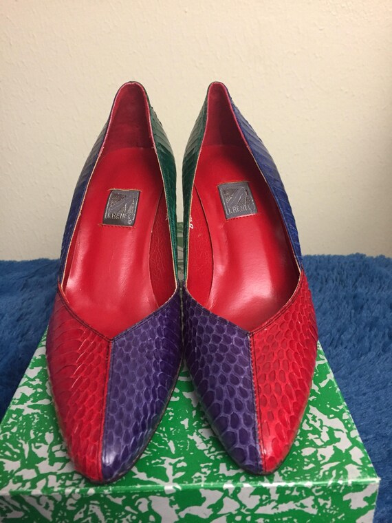 1980s Exotic j. Renee snakeskin high heels womans… - image 3