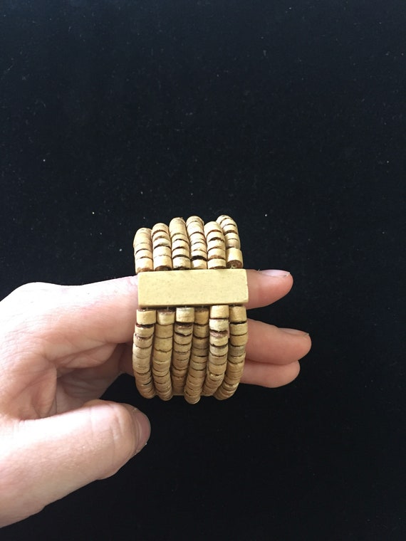 Wooden seed bead 1990s bracelet