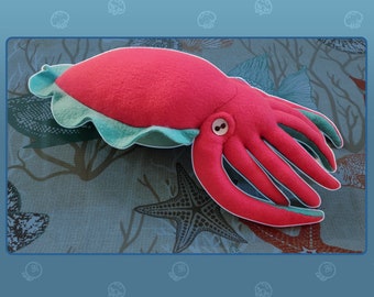 Cuttlefish Plush Sewing Pattern PDF Download with Tutorial