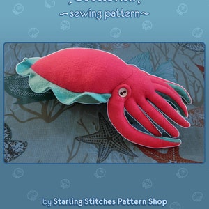 Cuttlefish Plush Sewing Pattern PDF Download with Tutorial