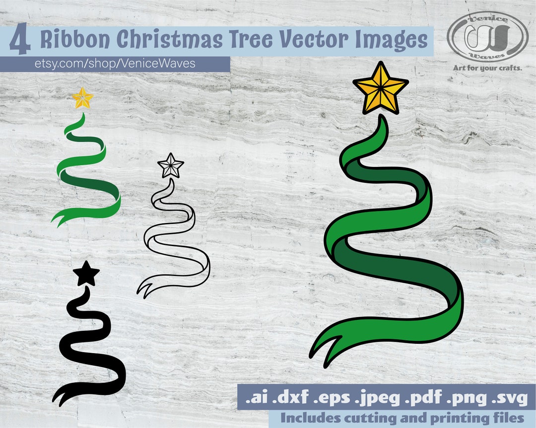 Ribbon Christmas Tree SVG Ribbon Christmas Tree Cut File Etsy