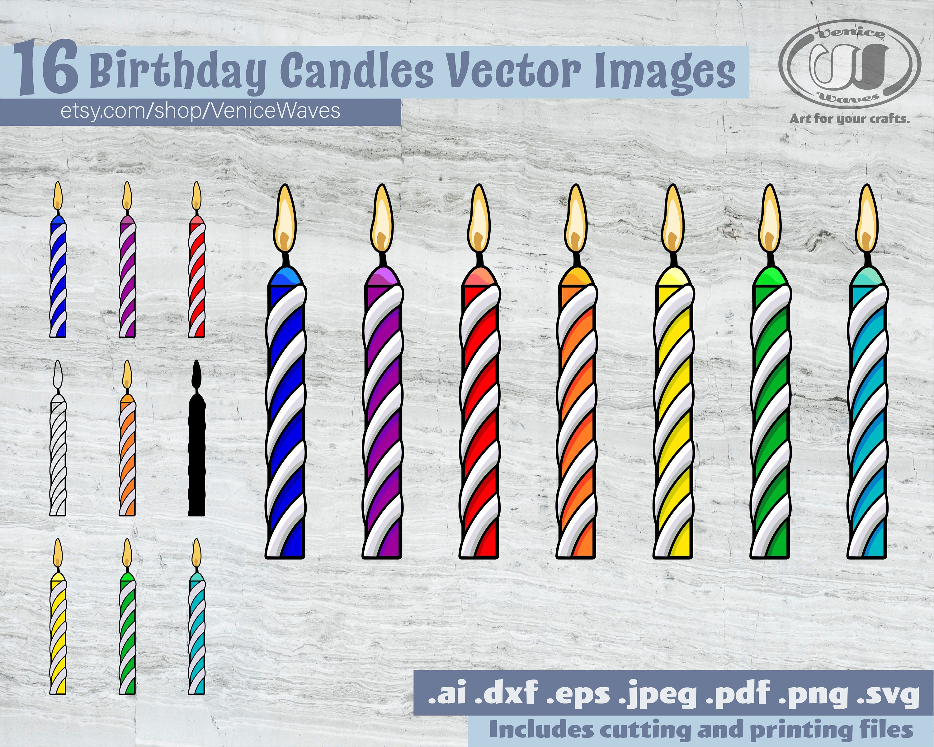 Birthday Candles SVG Birthday Candles Cut Filebirthday Etsy