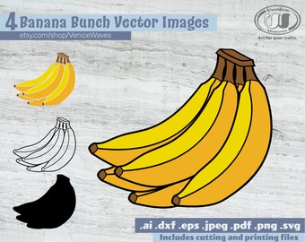 Banana Bunch SVG, Banana Bunch Cut File, Banana Bunch Clipart, Banana Bunch PDF, Banana Bunch Download, Digital Download