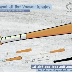 Kij baseballowy SVG, Plik do cięcia kija baseballowego, Clipart kija baseballowego, Plik PDF kija baseballowego, Pobieranie kija baseballowego, Pobieranie cyfrowe, Natychmiastowe pobieranie