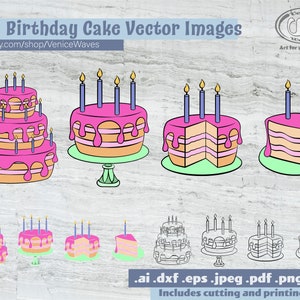 Birthday Cake SVG, Birthday Cake Cut File, Birthday Cake Clipart, Birthday Cake PDF, Birthday Cake Download, Digital Download