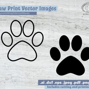 Paw Print SVG gesneden afdrukbestand Paw, Paw Print Clipart, Paw Print PDF, Paw Print downloaden, digitale Download, Instant Download, Cricut bestanden