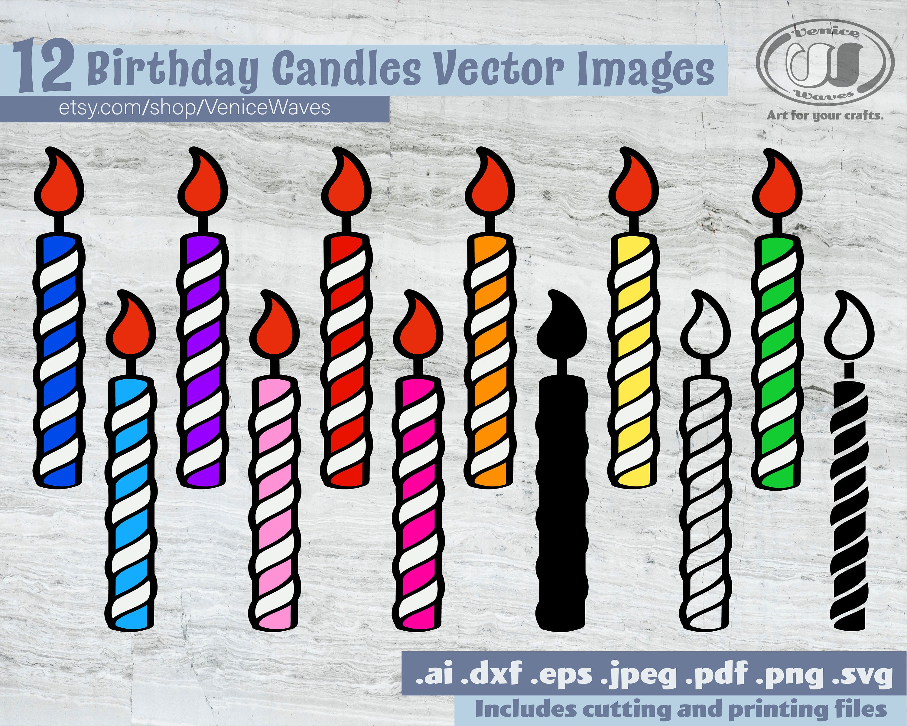 Birthday Candles SVG Birthday Candles Cut FileBirthday Etsy
