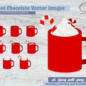 Chocolate caliente SVG, Archivo de corte de cacao caliente, Imágenes prediseñadas de chocolate caliente, PDF de cacao caliente, Descarga digital, Descarga instantánea, Archivo Cricut