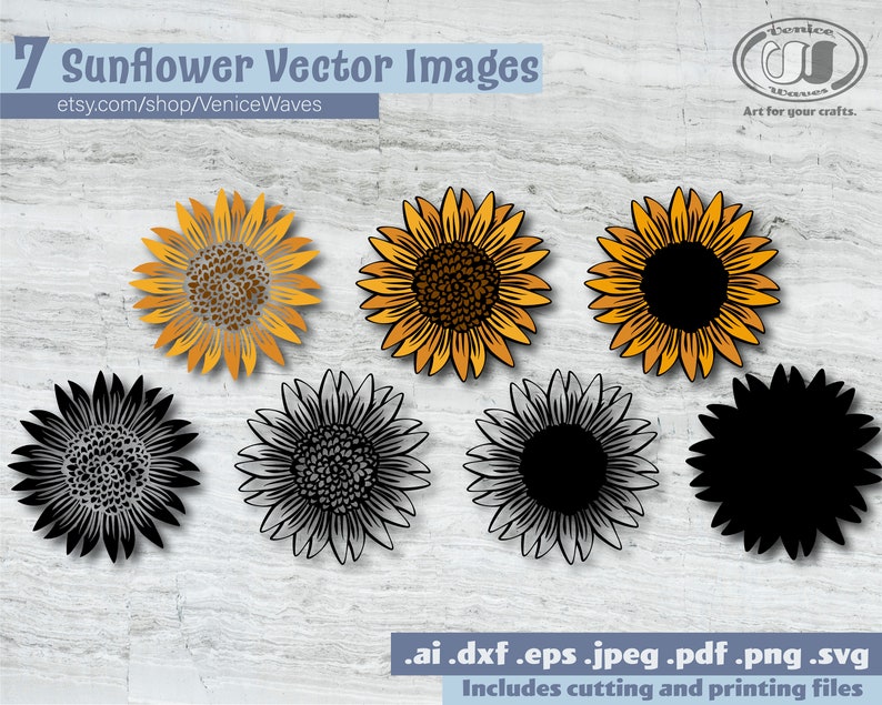 Download Sunflower SVG Sunflower Cut File Sunflower Clipart | Etsy