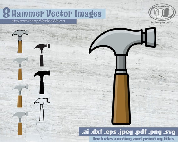 Hammer SVG, Tools Cut File, Hammer Clipart, Hammer PDF.