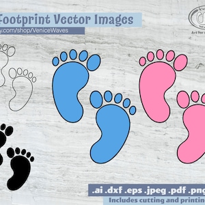 Footprint SVG, Footprint Cut File, Footprint Clipart, Footprint PDF, Footprint Download, Digital Download, Instant Download, Cricut Files