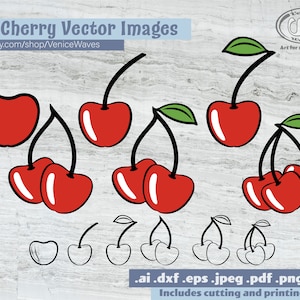 Cherries Clipart, Cherries Cut File, Printable Cherries , Cherries PDF, Cherries Download, Digital Download, Instant Download, Cricut Files