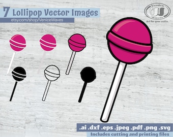 Lollipop Clipart, Round Lollipop Cut File, Round Lollipop Clipart, Round Lollipop PDF, Round Lollipop Download, Digital Download