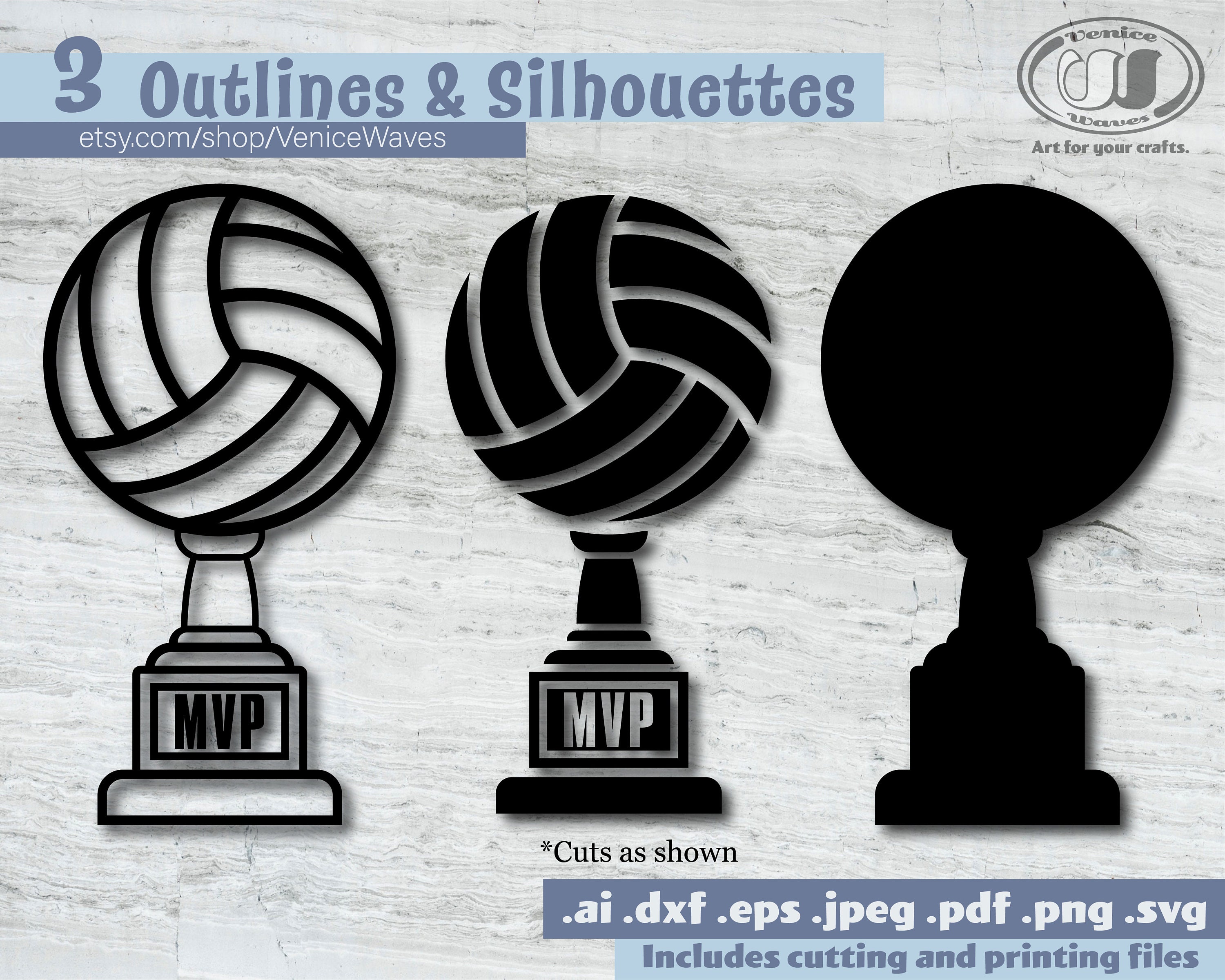 Mounted Volleyball Trophy Cup SVG Volleyball Trophy Cut File Etsy