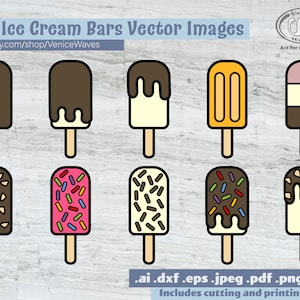 Ice Cream Bars SVG, Dessert Cut File, Ice Cream Clipart, Chocolate PDF, Sweets and Treats, Download, Digital Download
