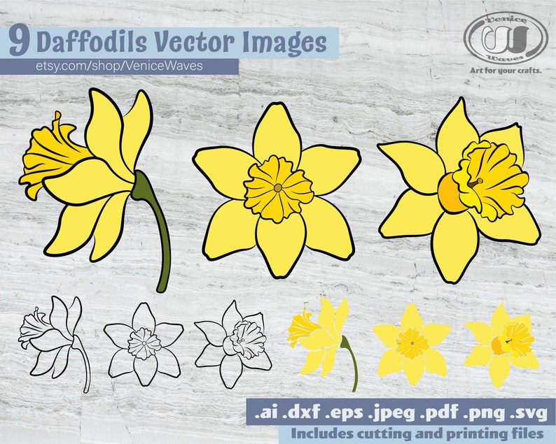 Download Cricut Files Daffodils Pdf Daffodils Svg Digital Download Daffodils Cut File Daffodils Download Instant Download Daffodils Clipart Clip Art Art Collectibles