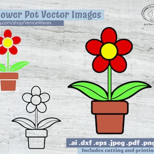Flower Pot SVG, Flower Pot Cut File, Flower Pot Clipart, Flower Pot PDF, Flower Pot Download, Digital Download, Instant Download