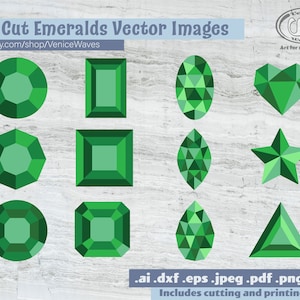 Cut Emeralds SVG, Emeralds Cut Drawing, Gemstone Clipart, Diamonds PDF, Emeralds Download, Digital Download, Instant Download, Cricut Files