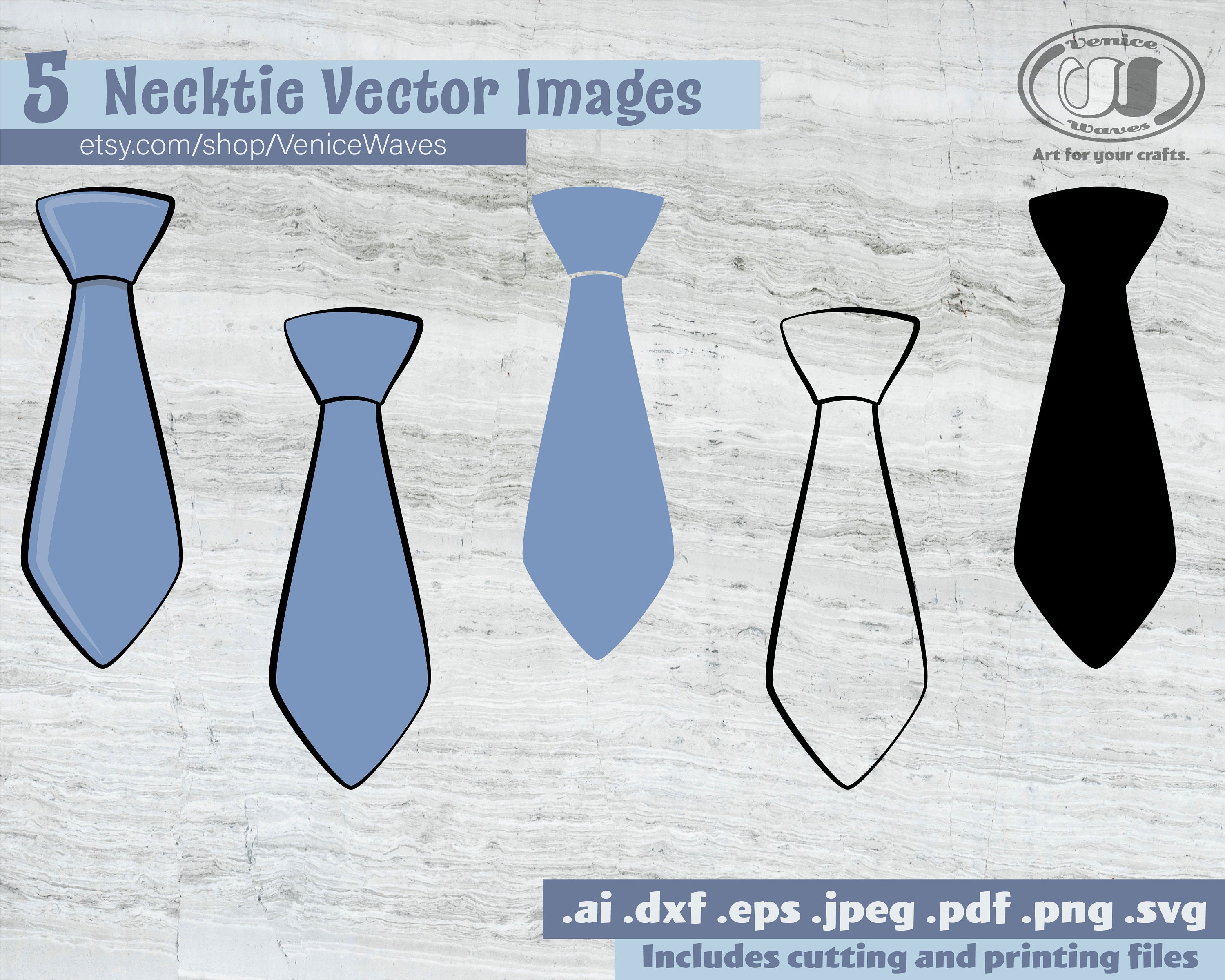 Necktie SVG Necktie Cut File Necktie Clipart Necktie PDF Etsy