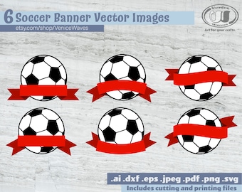 Soccer Ball Ribbon Banner SVG, Soccer Cut File, Sports Clipart, Soccer PDF, Soccer Download, Digital Download, Instant Download