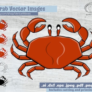 Krab SVG, Plik cięcia kraba, Clipart kraba, PDF kraba, Pobieranie kraba, Pobieranie cyfrowe, Natychmiastowe pobieranie, Pliki Cricut, Pliki sylwetki