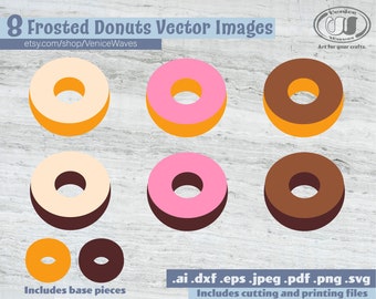 Frosted Donuts SVG, Donuts geschnitten Datei, Donuts Clipart, Donuts PDF, Donuts Download, digitaler Download, sofortiger Download, Cricut Dateien