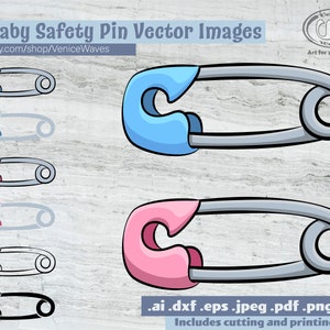 Safety Pins Svg Diaper Pins Clip Art Baby Shower Svg Files Diaper Pins  Clipart Safety Pins Dxf Silhouette Cut File Baby Pin 