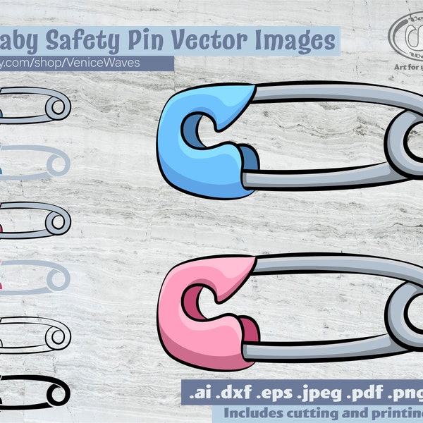 Baby Safety Pin SVG, Baby Safety Pin Cut File, Baby Safety Pin Clipart, Baby Safety Pin PDF, Baby Safety Pin Download, Digital Download