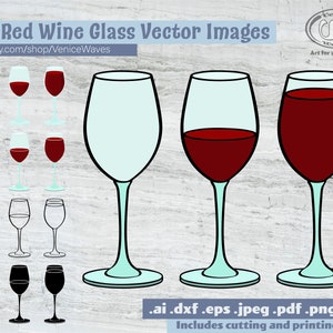 Red Wine Glass Clipart, Red Wine Glass Cut Files, Red Wine Glass Vector Art, Cricut SVG Files, Silhouette Cut Files, Wine Clip Art