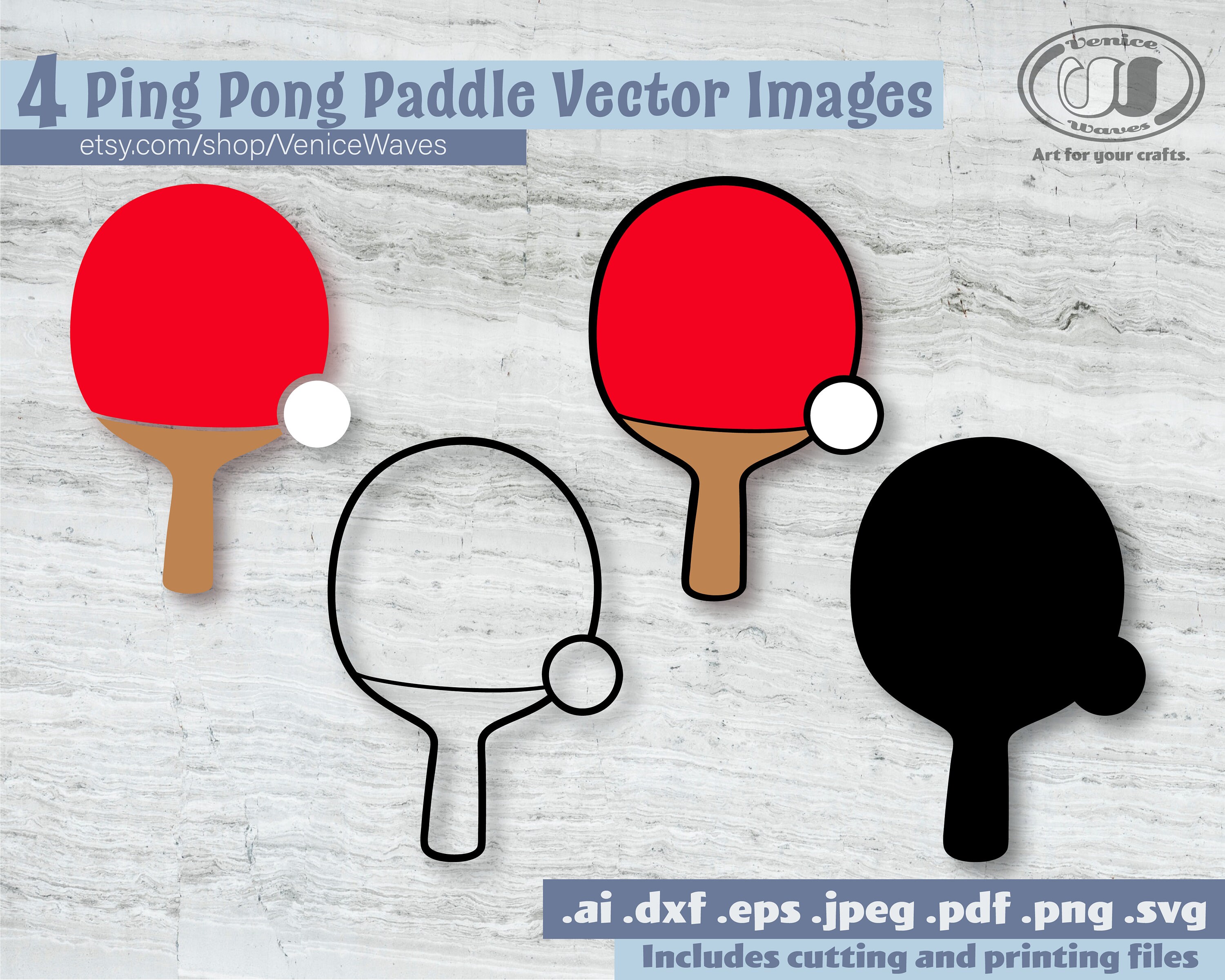 Ping Pong Paddle SVG Ping Pong Paddle Cut File Ping Pong Etsy