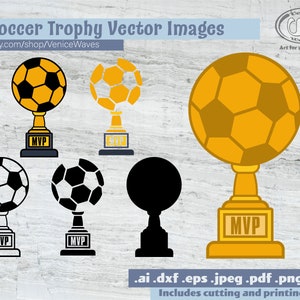 Mounted Soccer Trophy Cup SVG, Football Trophy Cut File, Award Clipart, Sports PDF, Sports Download, Digital Download, Instant Download