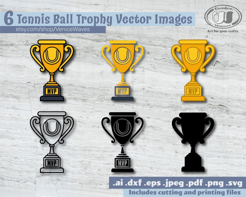 Tennis Ball Trophy Cup SVG Baseball Trophy Cut File Award | Etsy