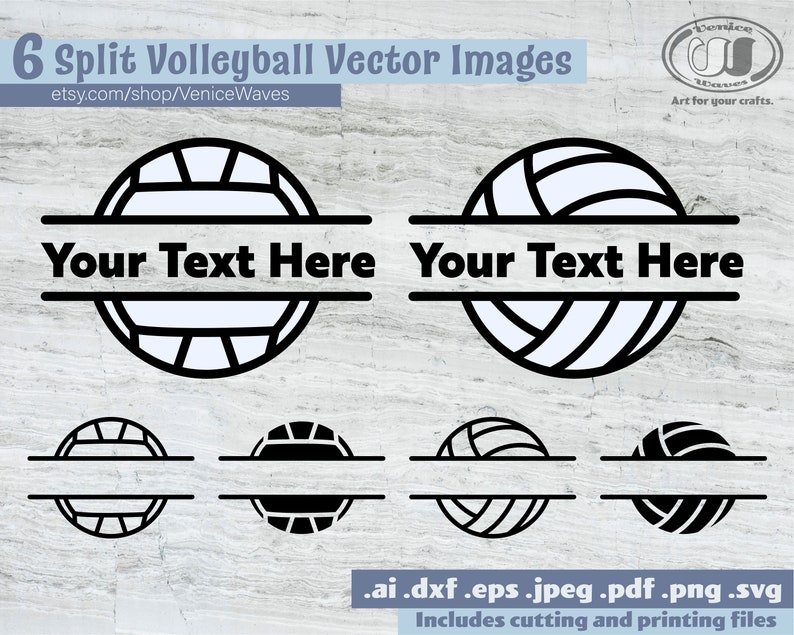 Split Volleyball SVG Split Volleyball Cut File Sports Etsy