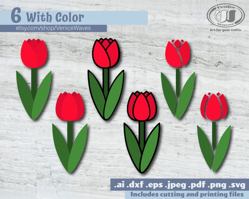Download Simple Tulip SVG Simple Tulip Cut File Simple Flower | Etsy
