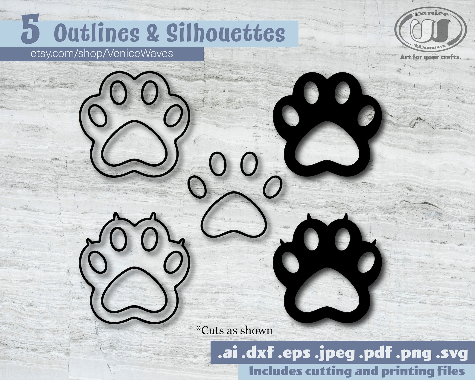 Cat Paw SVG Cat Paw Cut File Cat Paw Clipart Cat Paw PDF Etsy