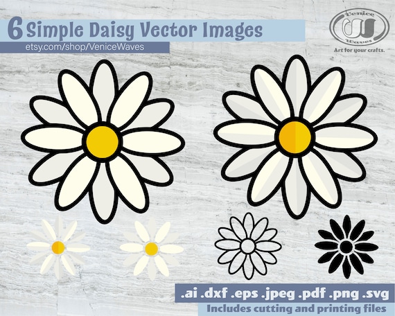 Download Simple Daisy SVG Simple Daisy Cut File Simple Daisy Clipart | Etsy