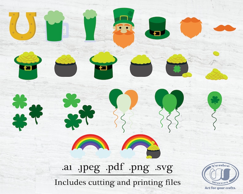 St. Patrick's Day Vector Images, Includes .ai, .jpeg, .pdf, .png, .svg ...