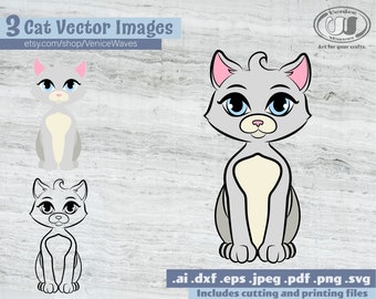 Cat SVG, Cat Cut File, Cat Clipart, Cat PDF, Cat Download, Digital Download, Instant Download, Cricut Files, Silhouette Files, Vector Files