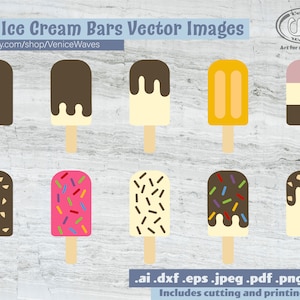 Ice Cream Bars SVG, Dessert Cut File, Ice Cream Clipart, Chocolate PDF, Sweets and Treats, Download, Digital Download