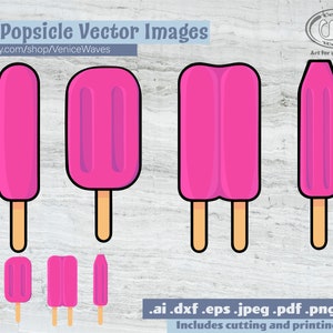 Popsicles Clipart, Popsicles  Cut Files, Popsicles Vector Art, Cricut SVG Files, Silhouette Cut Files, Ice Cream Clip Art, Scrapbook Clipart