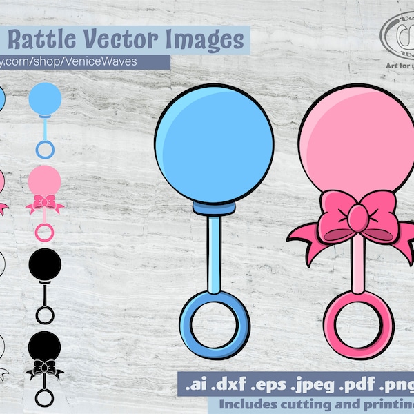 Rattle SVG, Rattle Cut File, Rattle Clipart, Rattle PDF, Rattle Download, Digital Download, Instant Download, Cricut Files, Silhouette Files