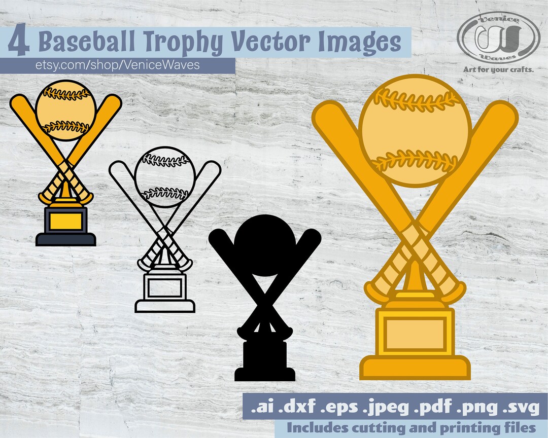 Baseball Trophy Cup SVG, Baseball Trophy Cut File, Award Clipart