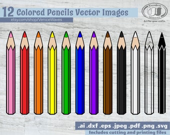 Colored Pencils SVG, Colored Pencils Cut File, Colored Pencils Clipart, Colored Pencils PDF, Colored Pencils Download, Digital Download