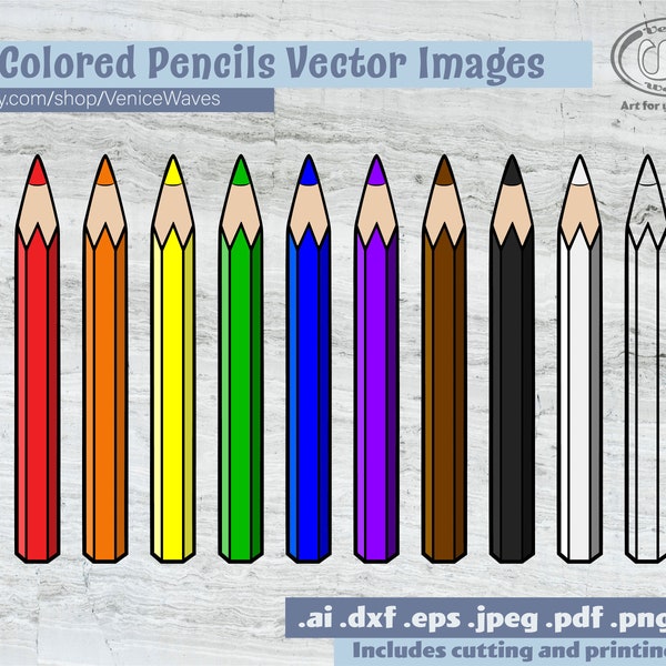 Colored Pencils SVG, Colored Pencils Cut File, Colored Pencils Clipart, Colored Pencils PDF, Colored Pencils Download, Digital Download