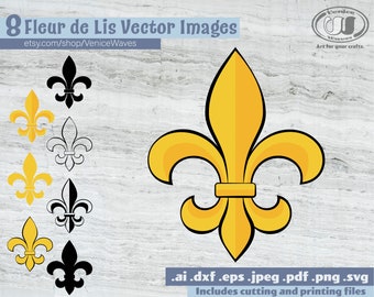 Fleur de Lis Clipart, Fleur de Lis Cut File, Fleur de Lis Clipart, Fleur de Lis PDF, Fleur de Lis Download, Digital Download