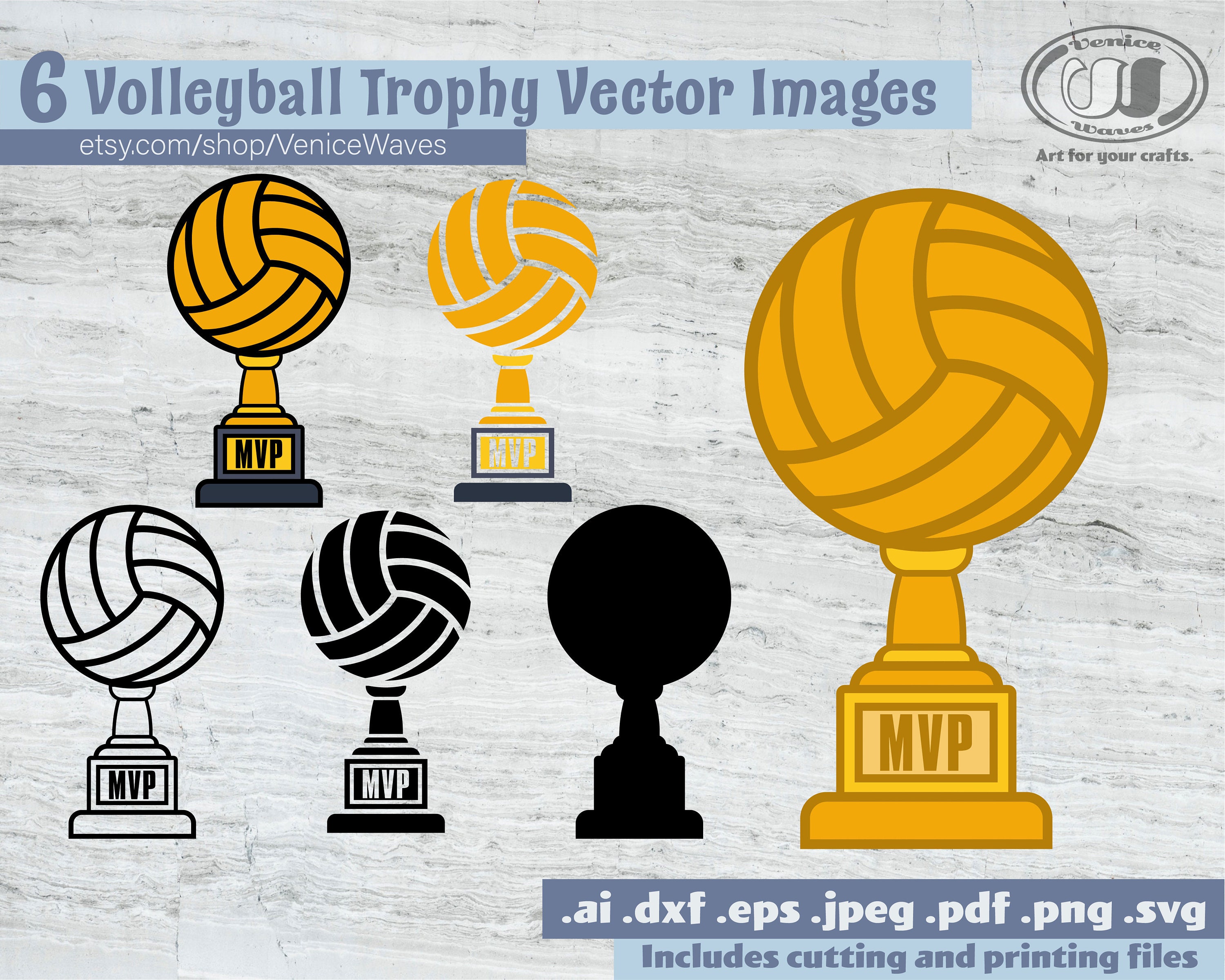 Mounted Volleyball Trophy Cup SVG Volleyball Trophy Cut File Etsy